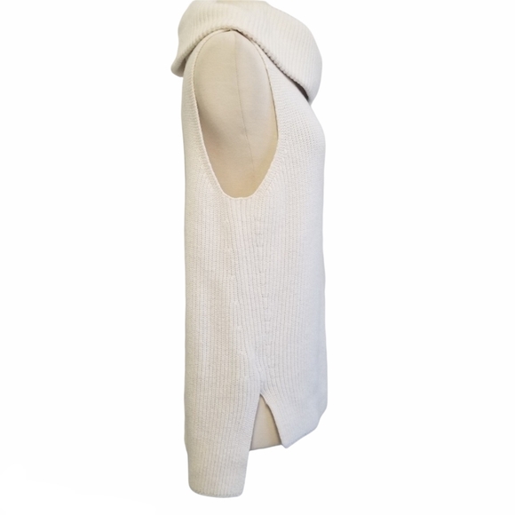 LOU & GREY White Sleeveless Cowl Neck Knit Top S - Picture 6 of 8